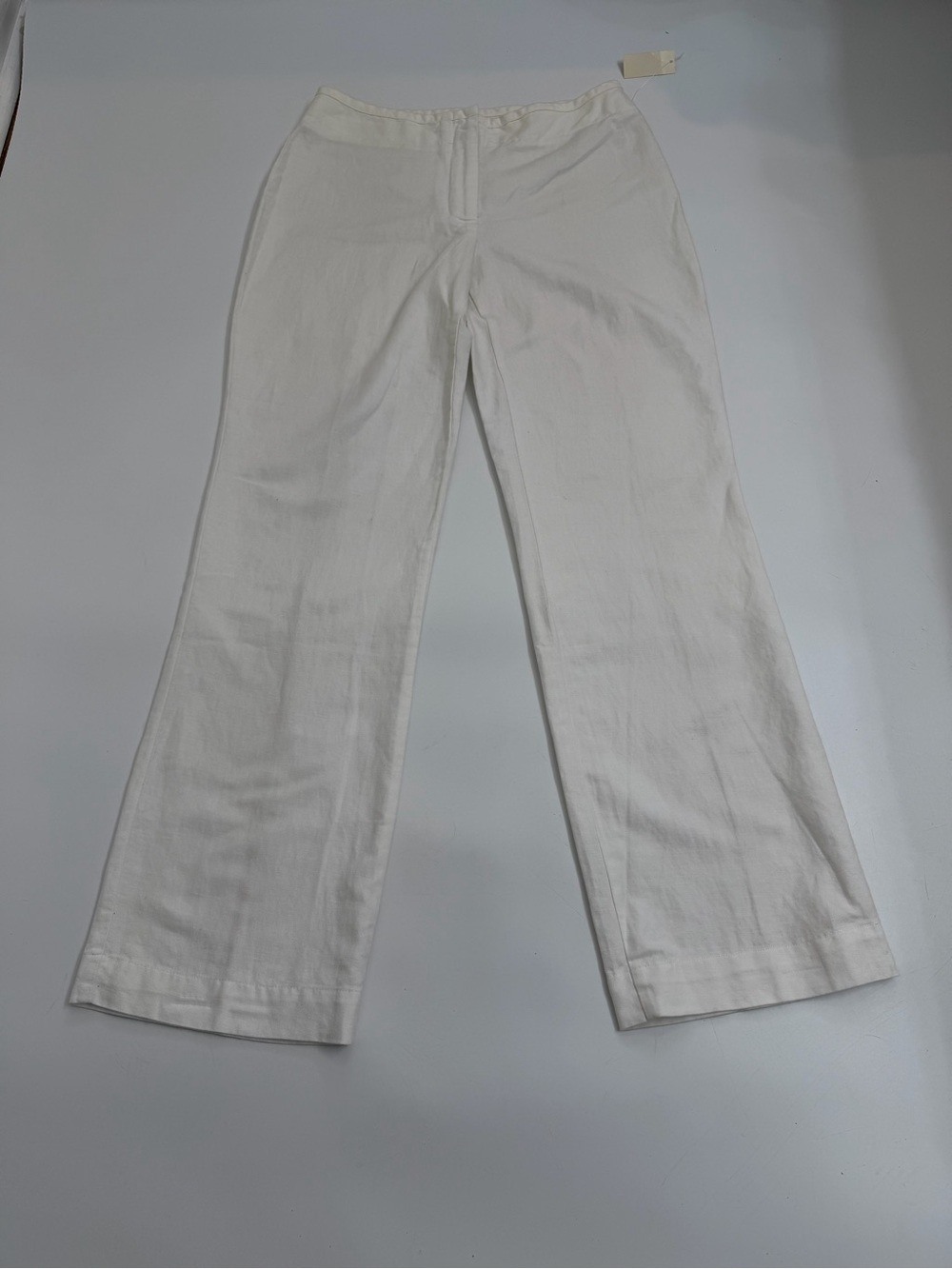Talbots White Linen Cotton Wide Leg Pants NWT Size 4 Coastal Quiet Luxury